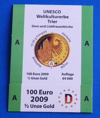 Goldeuroschuber für 100 Euro 2009 "Trier" adfg oder j A