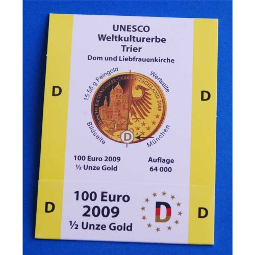 Goldeuroschuber für 100 Euro 2009 "Trier" adfg oder j D