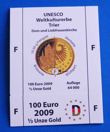 Goldeuroschuber für 100 Euro 2009 "Trier" adfg oder j F