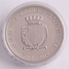 Malta 5 Euro 2018 "10 Jahre Euro " mit Etui