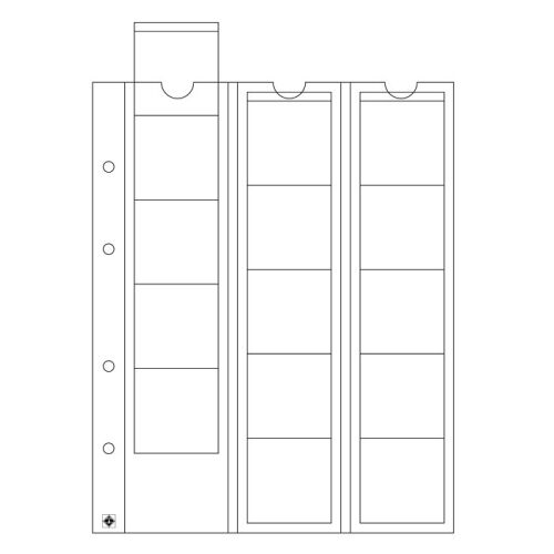 Leuchtturm Münzhüllen OPTIMA, für 15 Münzen bis 42 mm Ø, glasklar, 5erPack