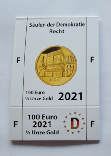 Goldeuroschuber für 100 Euro 2021 - Säulen der Demokratie - Recht F