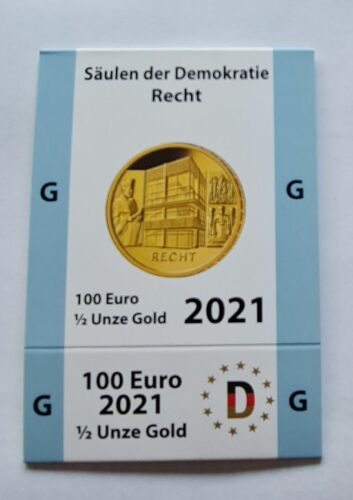 Goldeuroschuber für 100 Euro 2021 - Säulen der Demokratie - Recht G