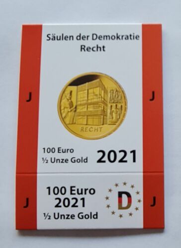 Goldeuroschuber für 100 Euro 2021 - Säulen der Demokratie - Recht J