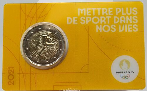 Frankreich 2 Euro 2021 - Olympische Spiele Paris 2024 BU - gelb