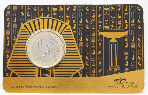 Niederlande 1 Euro Kursmünze 2023 - Tutankhamun - BU Coincard